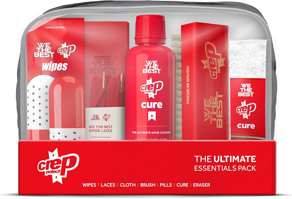 Crep Protect Ultimate Essentials Pack - Sneaker Cleaner, Suede & Nubuck Eraser, Premium Shoe Brush, Wipes