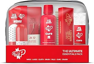 Ultimate Essentials Pack - Sneaker Cleaner, Suede & Nubuck Eraser, Premium Shoe Brush, Wipes