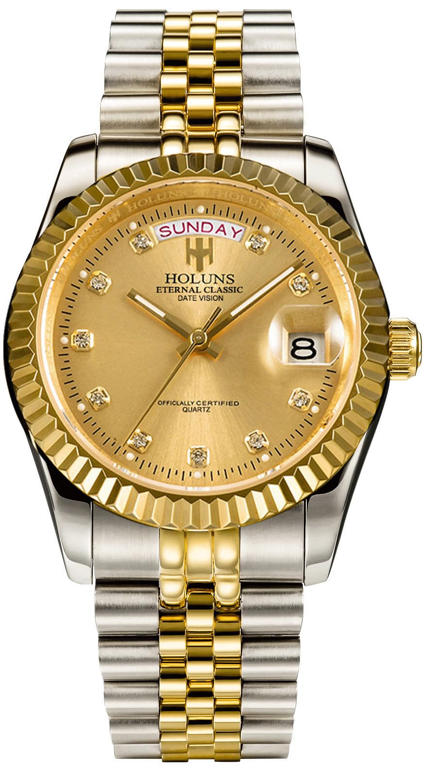 Mens Wrist Watches with Day and Date Luxury Quartz Waterproof Watch