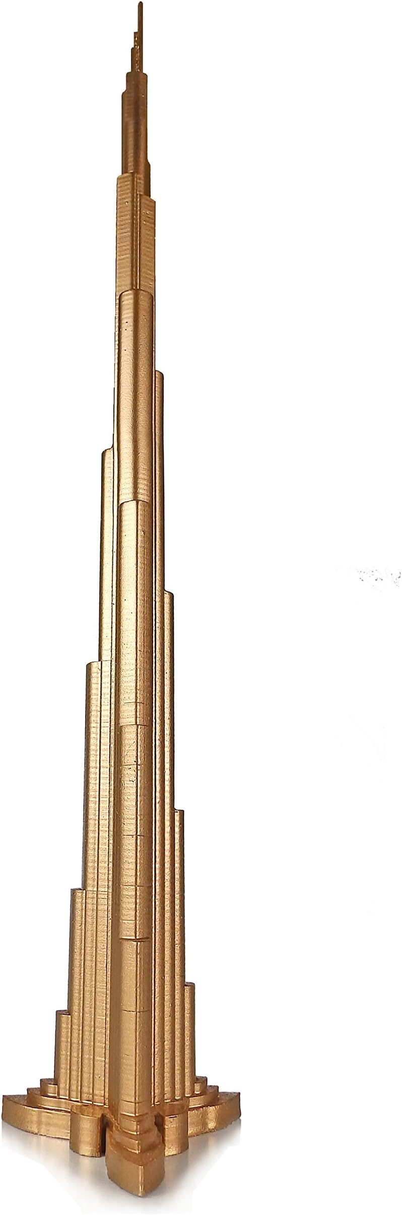 Gold Burj Khalifa Skyscraper Tower 3D Printed Accurate Plastic Building Model