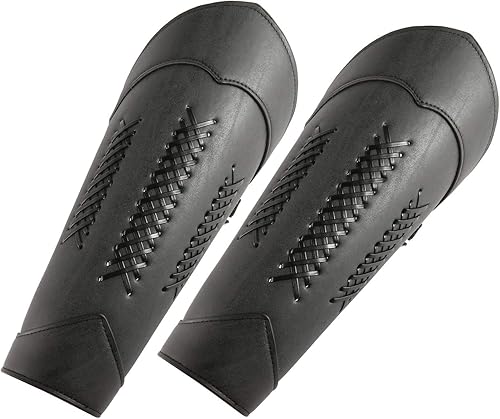 HZMAN Disfraz de Halloween para cosplay, pulsera medieval de guantelete renacentista, brazalete de piel sintética con tiro con arco