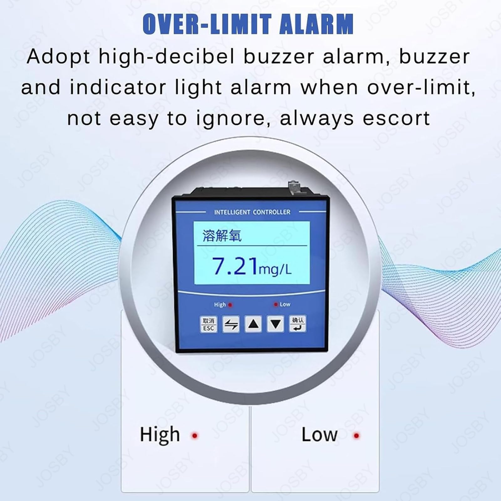 Tester di qualità dell'acqua di mare, misuratore di ossigeno disciolto con controller, gamma 0 ~ 20 mg/L, compensazione automatica della temperatura, display LCD, per la casa