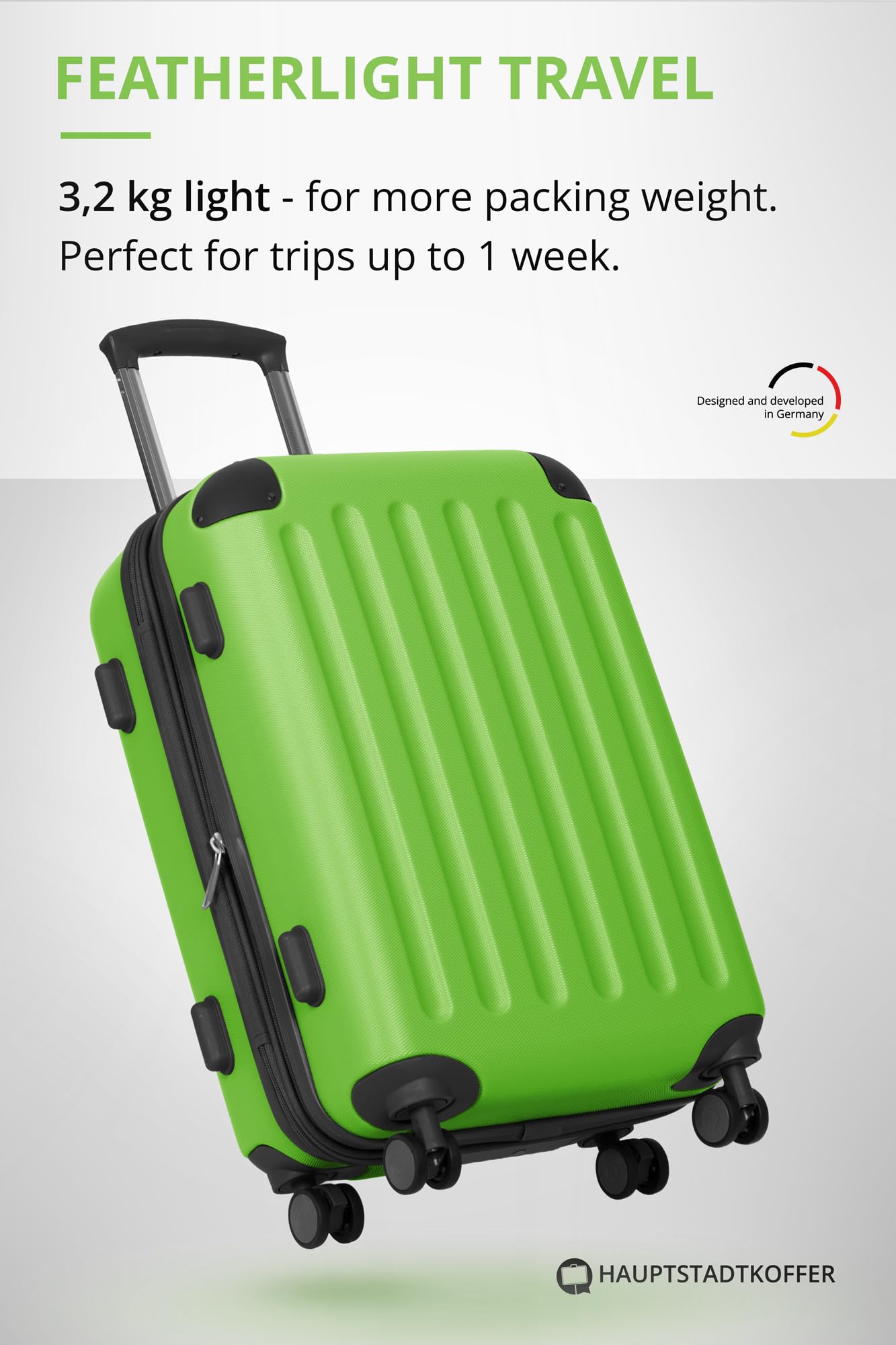 HAUPTSTADTKOFFER - Spree - Maleta rígida, Trolley expandible, Equipaje de Viaje, 4 Ruedas Dobles, TSA, 65 cm, 74 litros, Champán — view 272