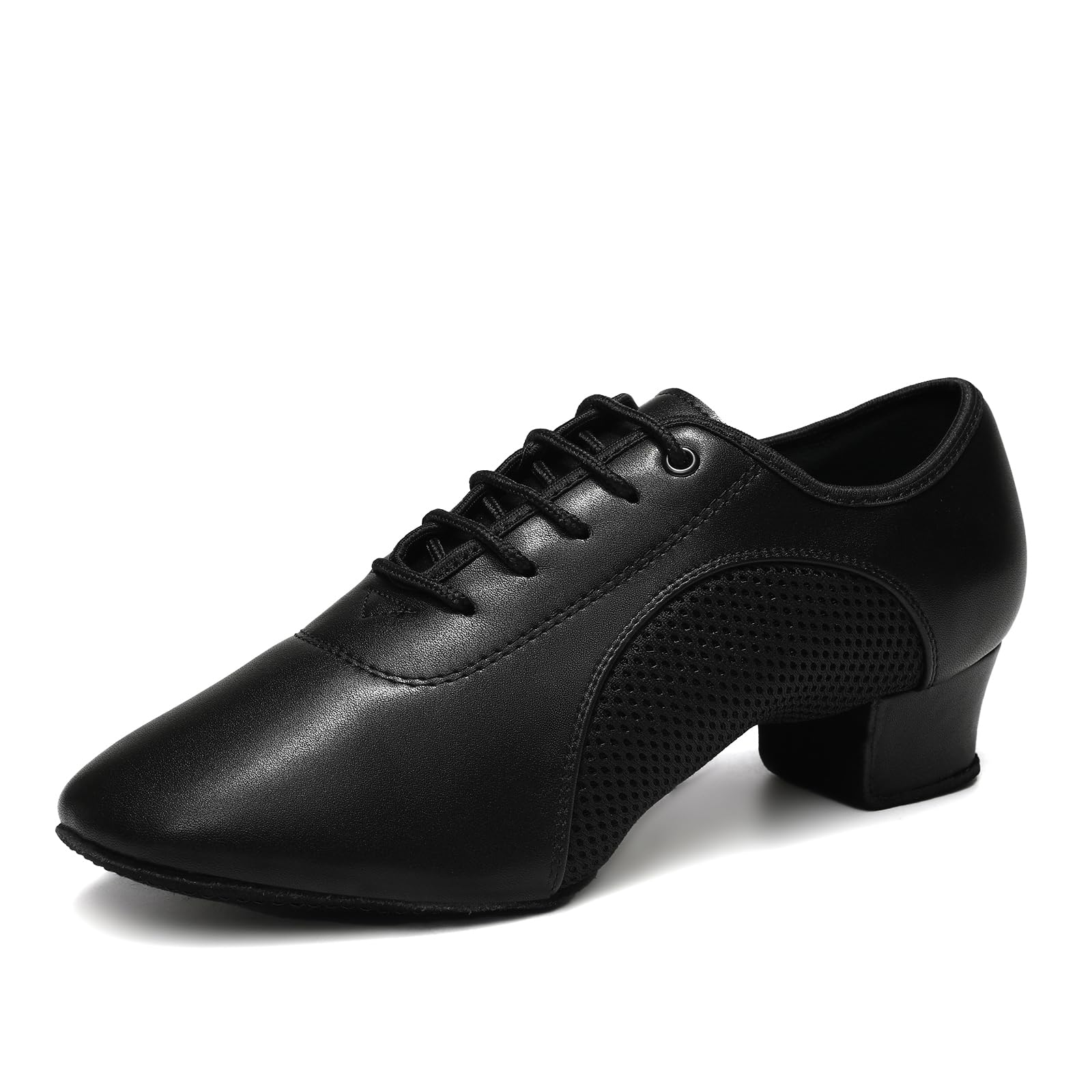 YCALCP Women Latin Dance Shoes Lace-up Ballroom Modern Salsa Practice Teaching Rhythm Professional Performance Dance Shoes, LHD-2801-Black-LDM-3.5cm, US 8.5