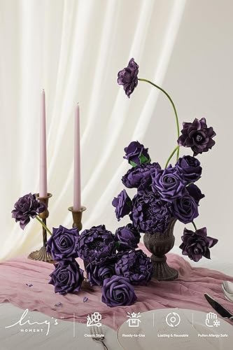 Miniatura 122 de Ling's moment - Juego de flores artificiales para manualidades, ramos de boda, centros de mesa, arreglos de novia, fiestas y decoración del hogar