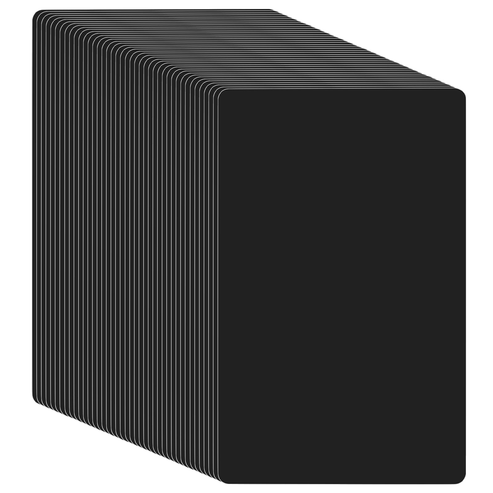 KEILEOHO 150 Pezzi Biglietti da Visita in Alluminio Nero, Metallizzati, 86 x 54 x 0,21 mm