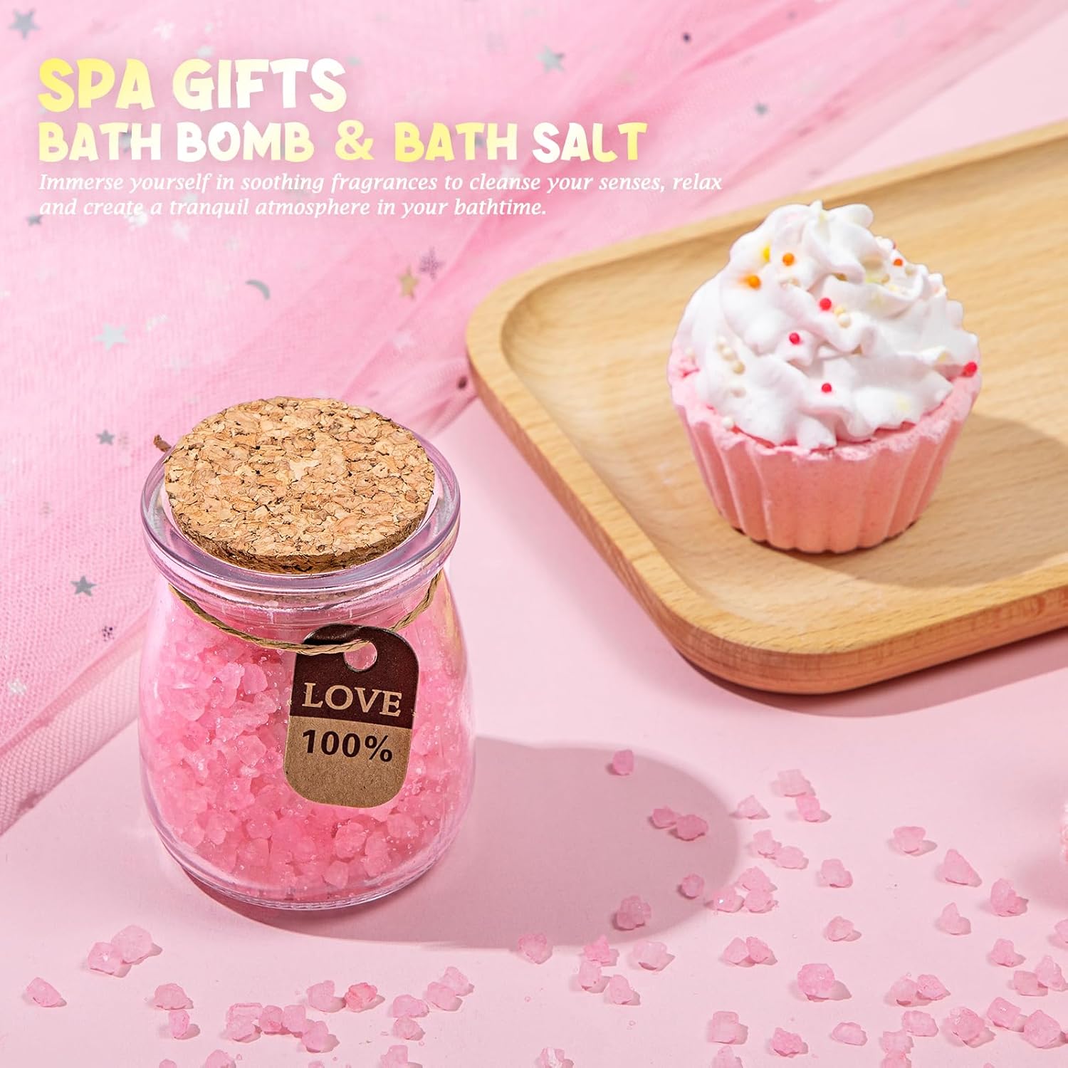 Birthday Gifts for Women, 13PCS Unique Happy Birthday Gifts Basket for Mom Her Best Friend Sister Wife Girlfriend Coworker Bestie, Luxury Self Care Box Relaxing Spa Gifts Set (Rose) - Image 6