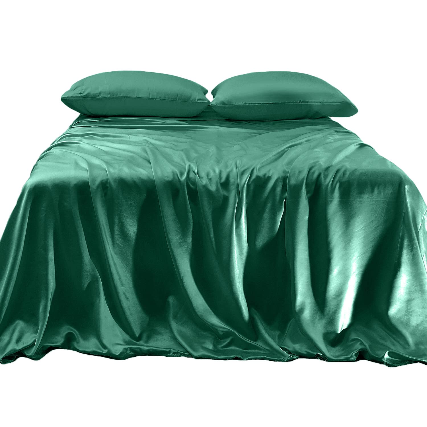 Drap en satin de soie lit King grand bonnet parure de lit 4 pièces