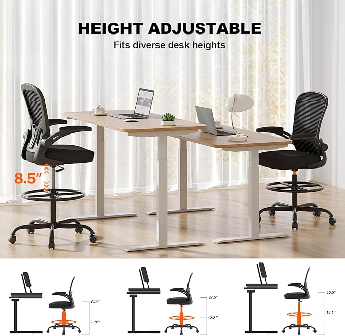 Silla de Oficina Ergonómica con Reposapiés y Respaldo Ajusta miniatura 4