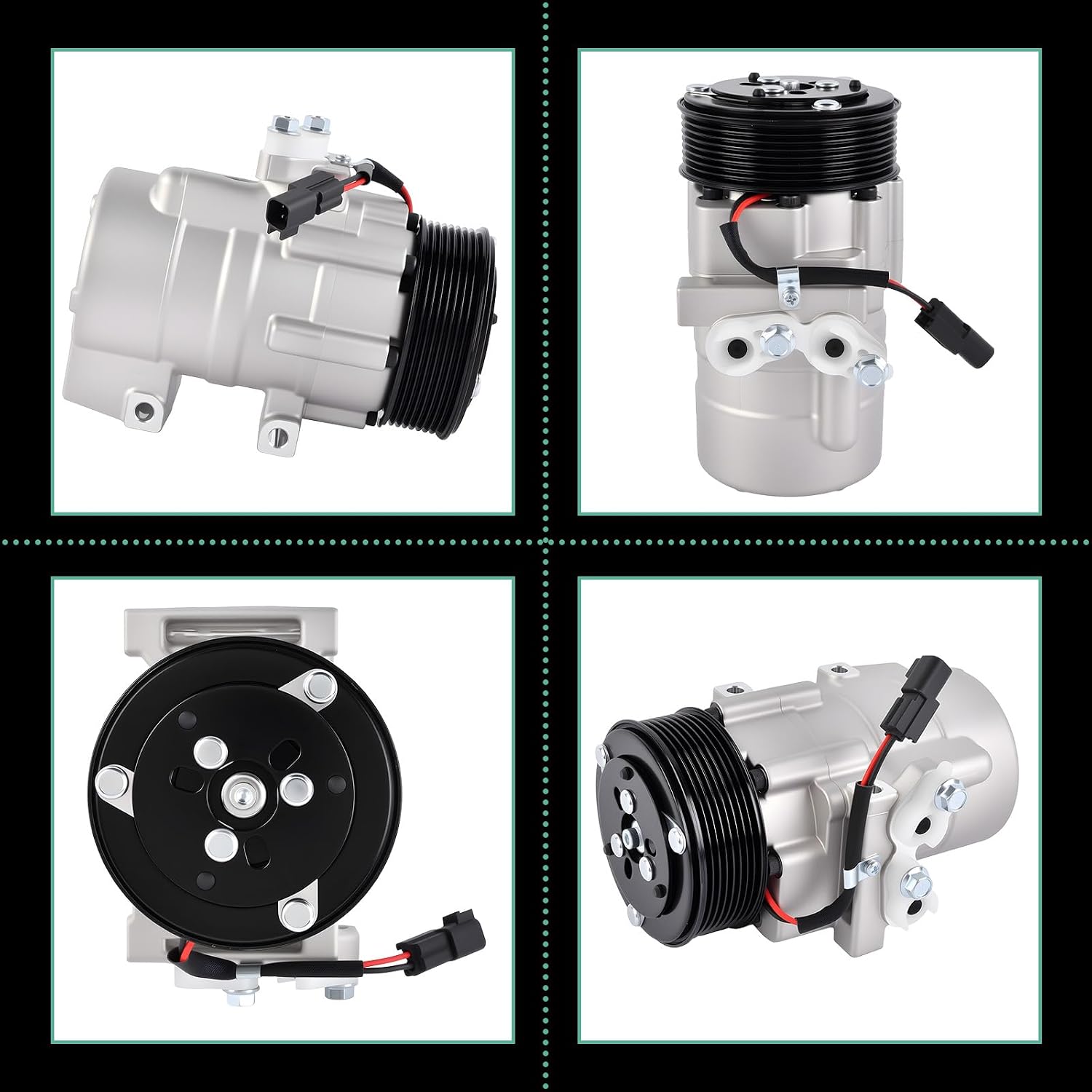 AC Compressor with Clutch Fit for 2011-2016 Ford F-250, F-350, F-450, F-550 Super Duty, 6.7L V8 Replace BC3419D629AD