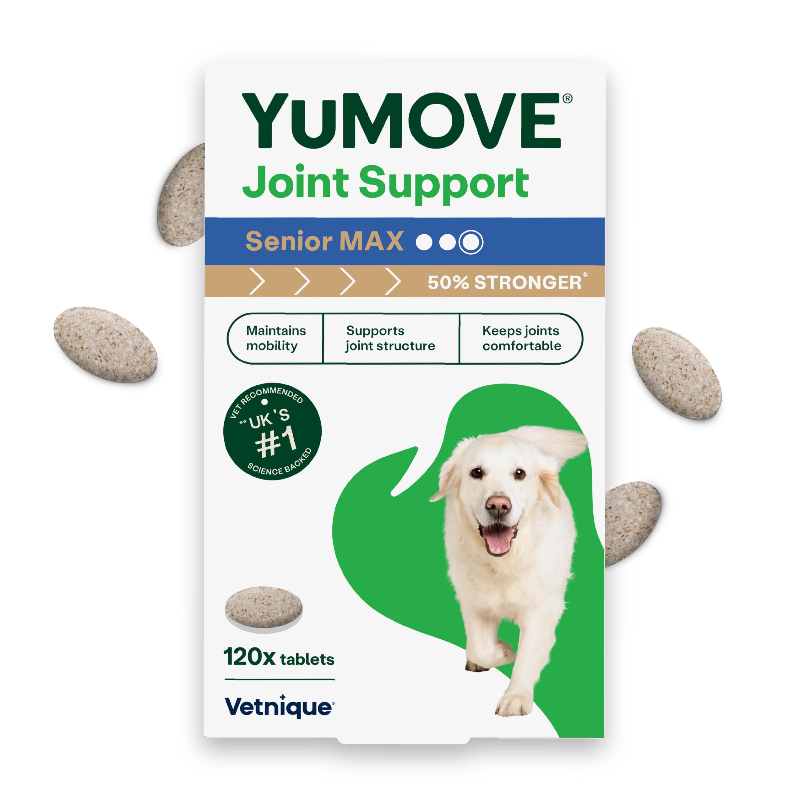 Yumove Max Strength Joint Care For Senior Dogs - 120 Tablets Green Size 2