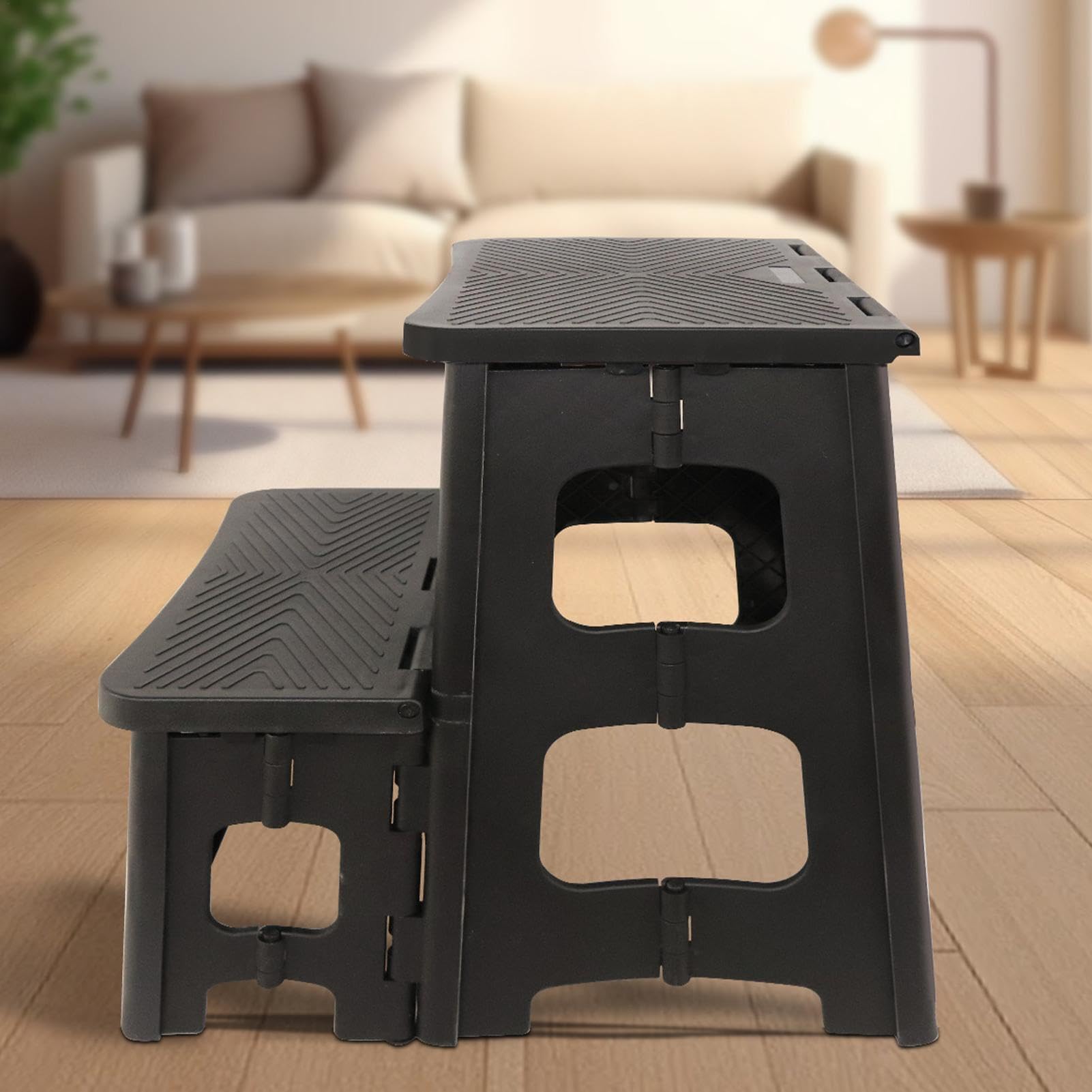 Taburete plegable con 2 escalera de cocina anslizante taburete plegable para el hogar baño biblioteca para un alcance y almacenamiento seguros