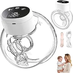 Bomba de Tirar Leite Elétrica Portátil, Bomba Extratora de Leite Mãos Livres, com 4 Modos e 12 Níveis de Sucção, Conforto Bombinha de Tirar Leite Eletrica, Sem BPA