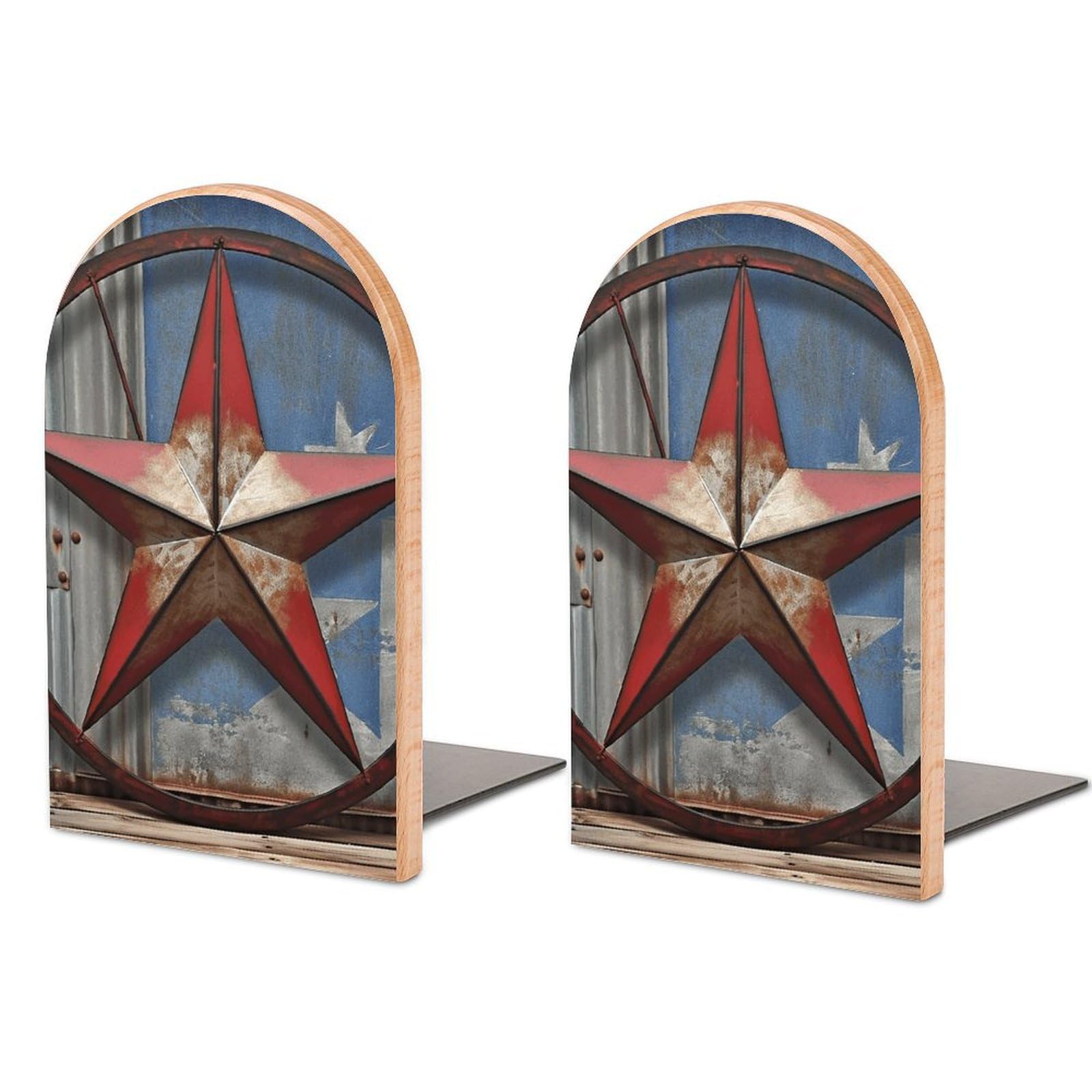 Serre-livres réglables pour bureau et salon, range-livres en bois étoile américaine