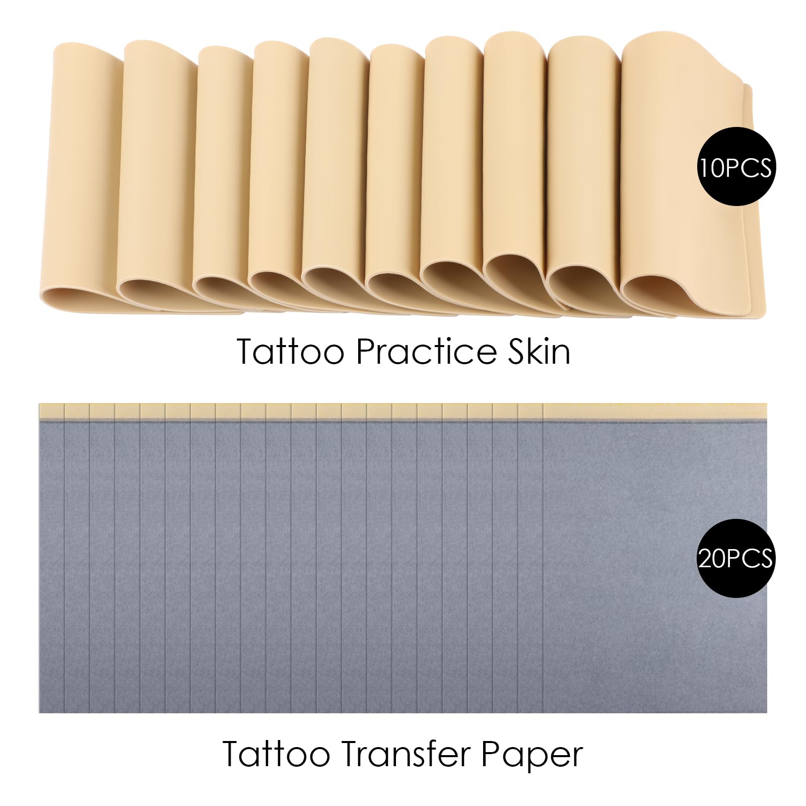 STIGMA Set de Papel de Transferencia para Tatuaje, 20 Hojas con 10 Pieles de Práctica Falsas, Suministros para Tatuadores TA523T211KIT