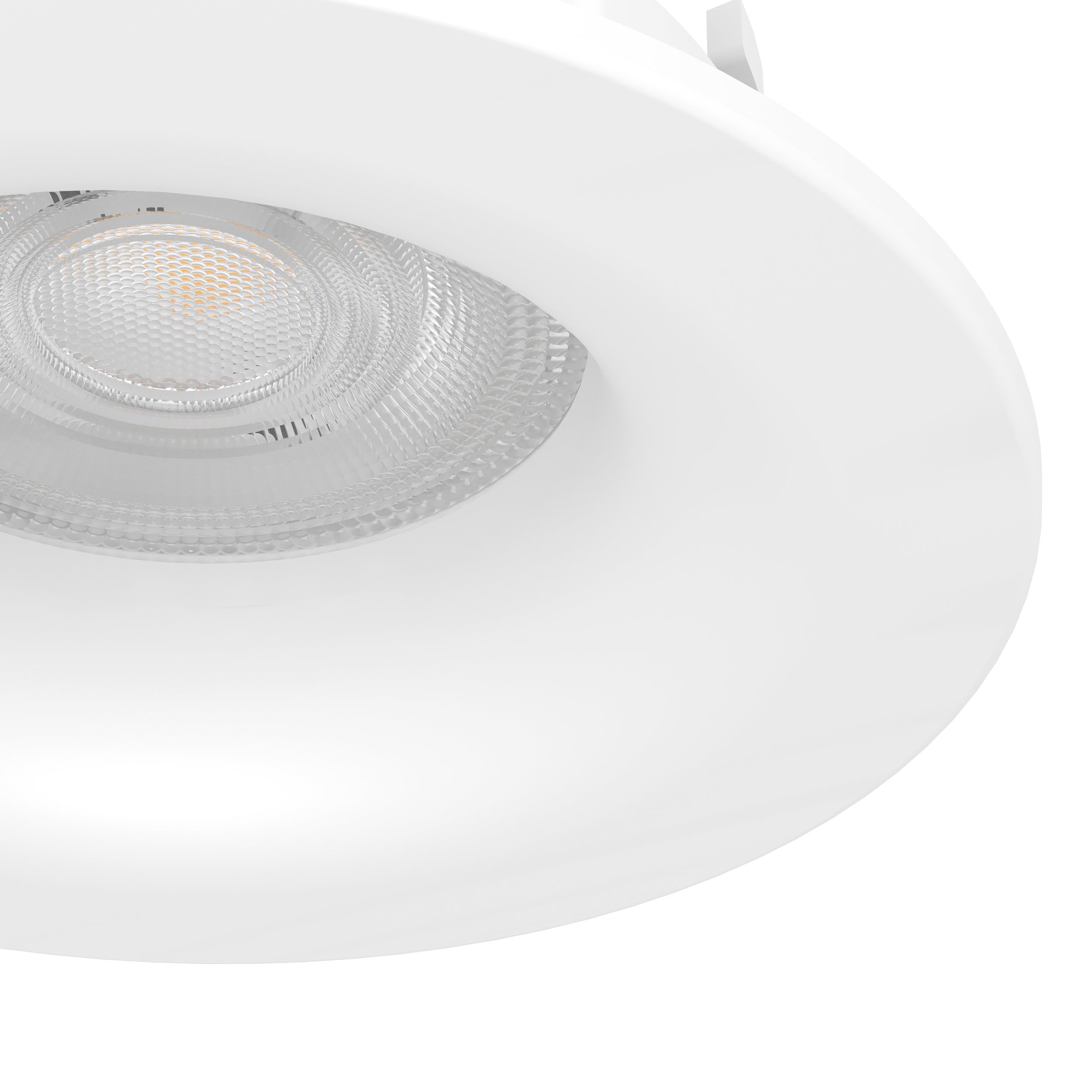 Eglo set de 3 focos empotrables Salabate, Ø 8,8 cm, spots de techo | para baño, aluminio blanco, luz cálida, neutra, fría, IP65