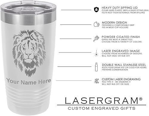 Miniatura 3 de LaserGram Vaso aislado al vacío de 20 onzas, bandera de Nicaragua, grabado personalizado incluido (blanco)