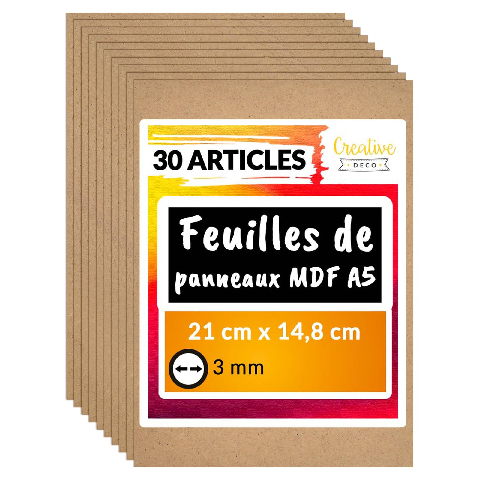 Panneau Bois Brut MDF 148x210mm Plaque Bricolage Scie à Chantourner et CNC