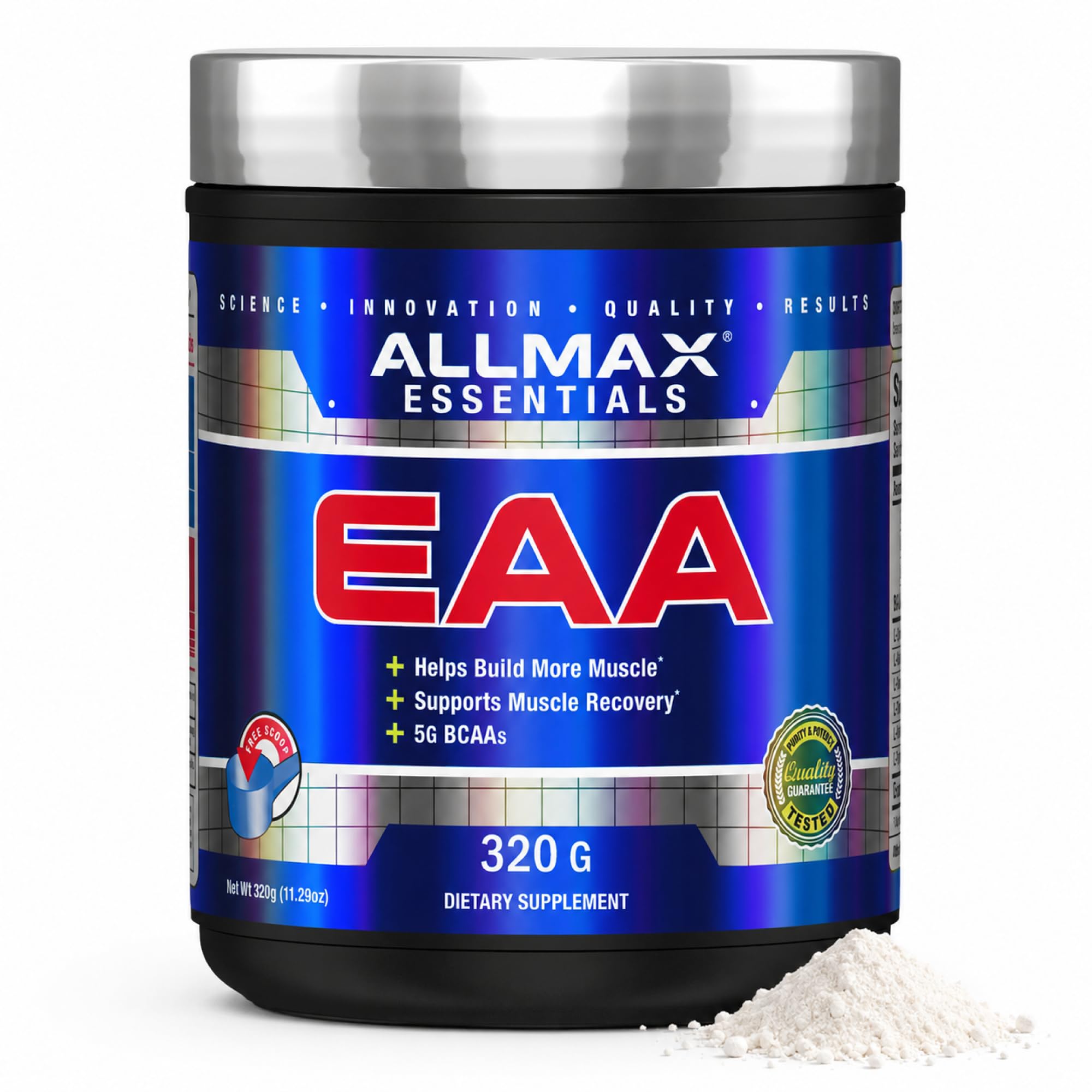 ALLMAX EAA Essential Amino Acids Powder 2:1:1 BCAA, 320 g, 30 Servings