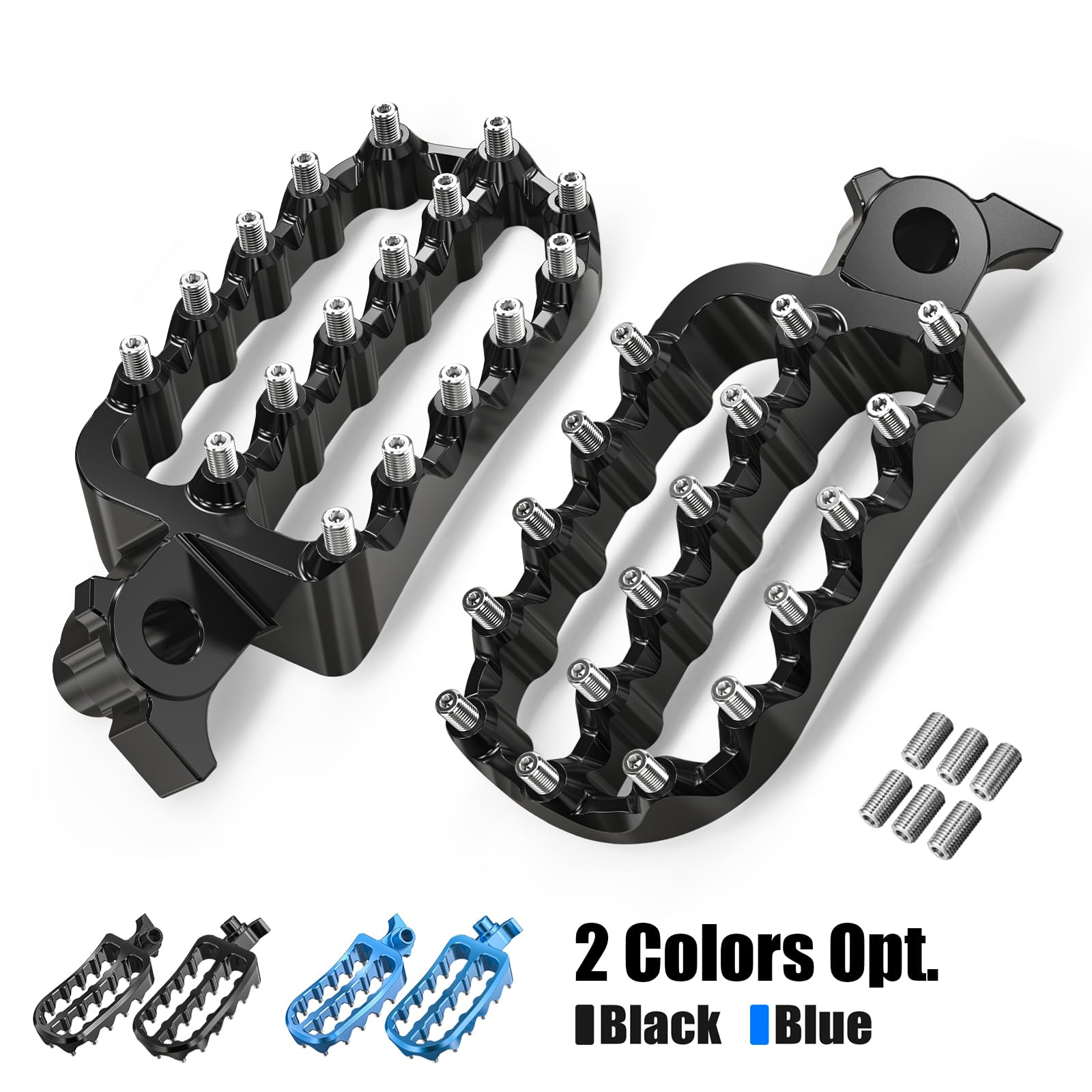 NICECNC Reposapiés Ancho | Compatible with Yamaha Tenere700 XTZ 700 2019-2024, Estribo Alargado Alargado 6061 Aluminio, Negro