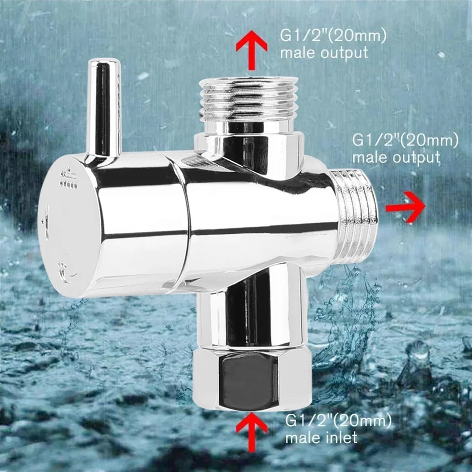 1-5 piezas de válvula desviadora, grifo antirayaduras, cabezal ducha desviador, brazo 3 vías, baño para Baño de Cocina(5PCS)