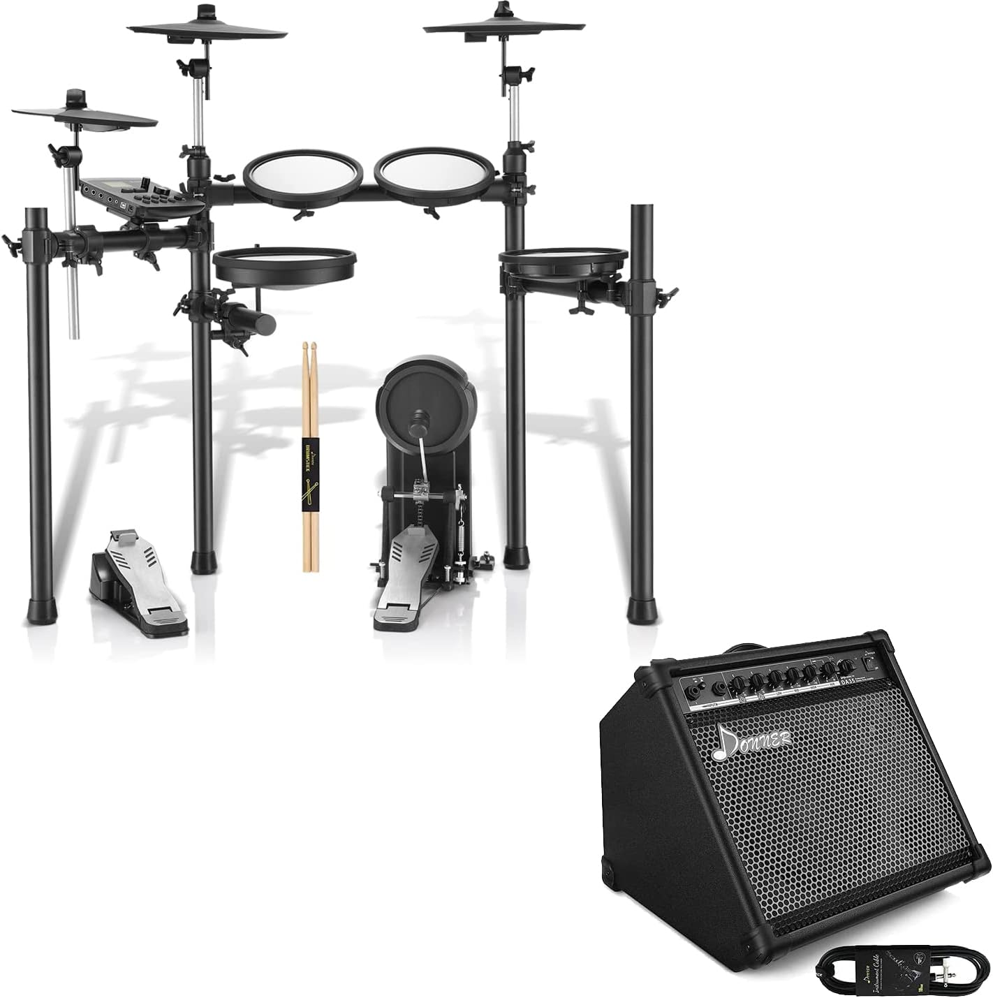 Donner DED300 Electric Drum Set with Electric Drum AMP 35Watt Electronic Drum