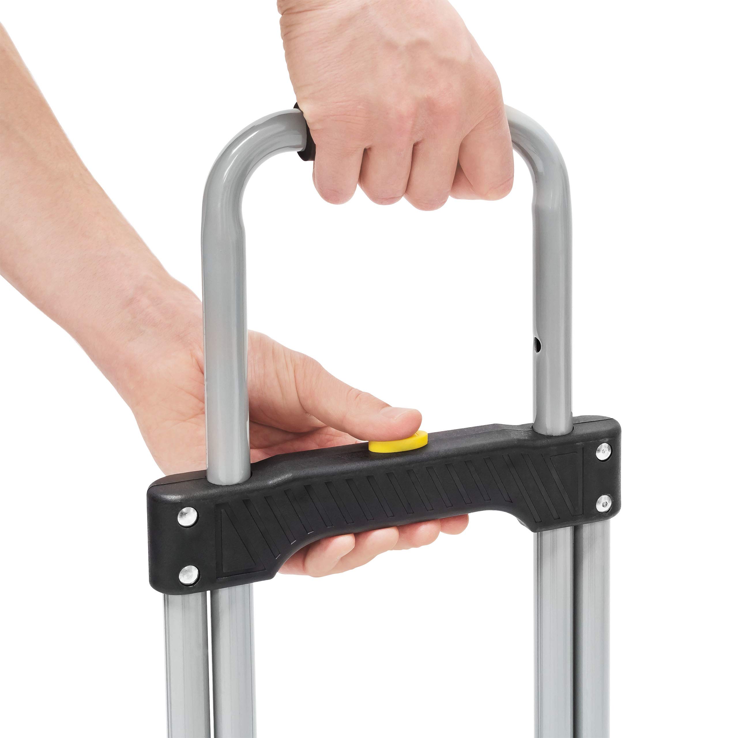 Relaxdays Carrello Portapacchi, Pieghevole, Carico fino a 60 kg, con Manico Allungabile, Trasporto, 96x38x37 cm, Grigio