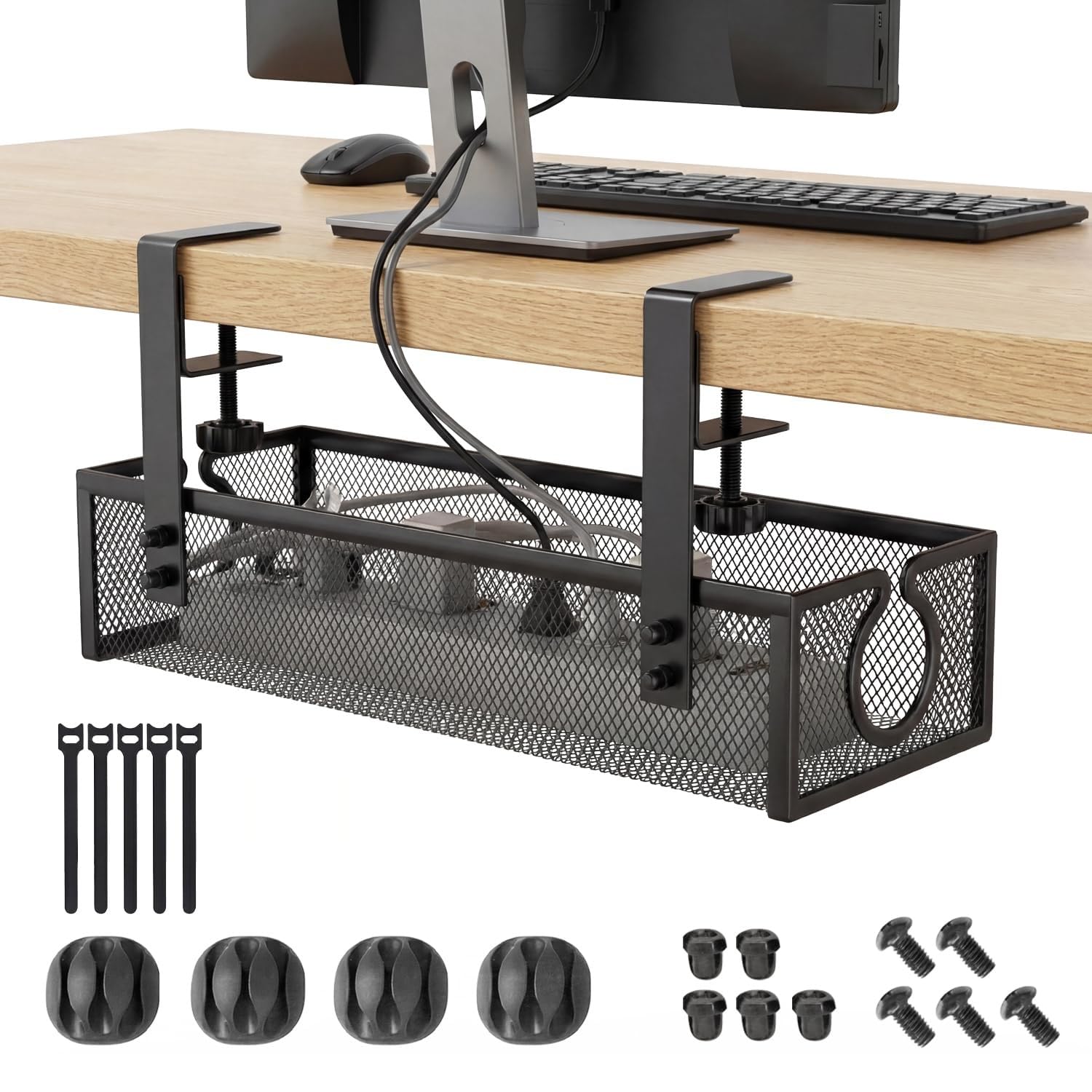 TechMaven Under Desk Cable Organizer Tray