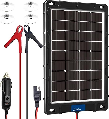 Miniatura 1 de Kit de panel solar de 20 W y 12 V con controlador mejorado para aplicaciones de automóviles, caravanas, motocicletas y marinas