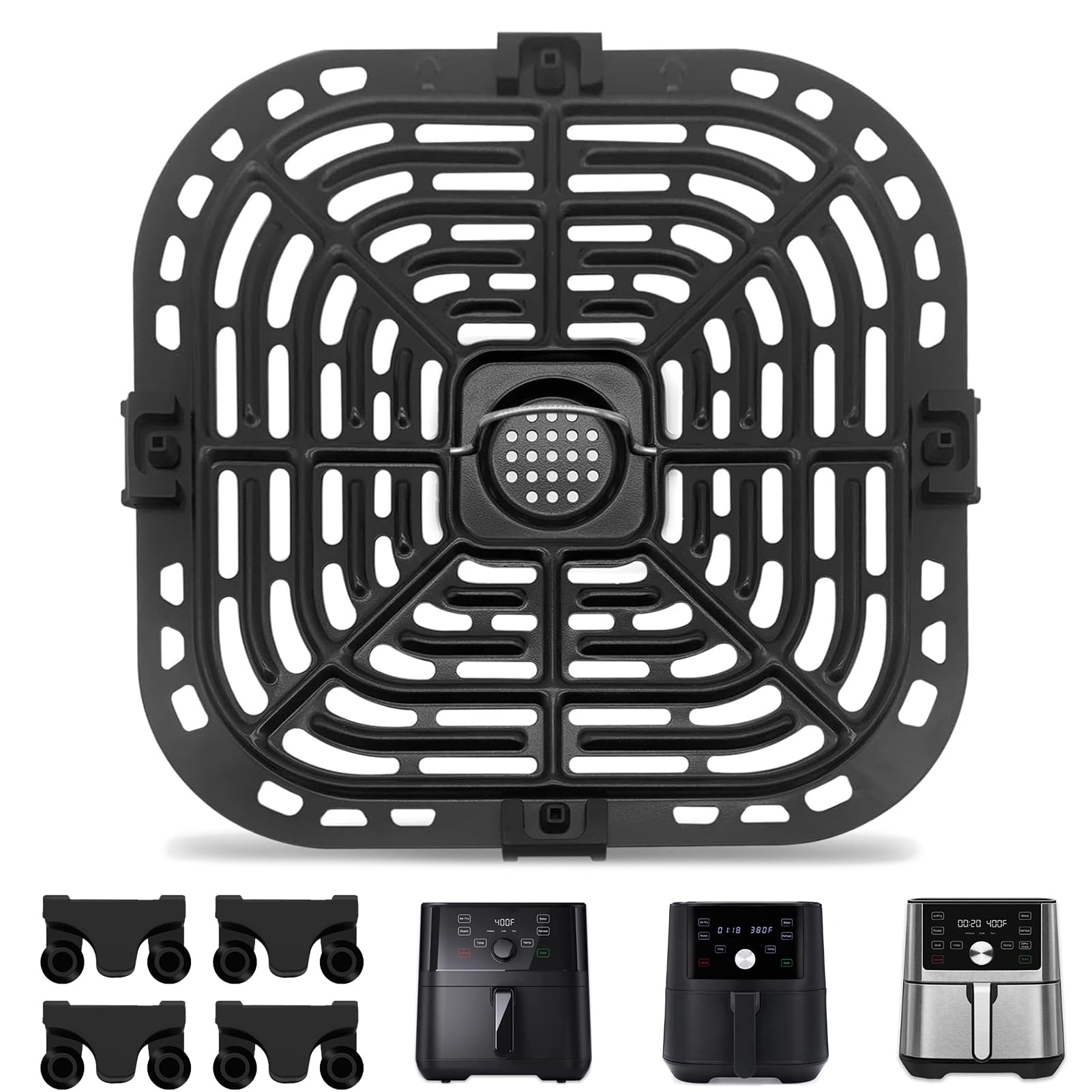GCQFZ Air Fryer Grill Plate for Instant Pot Vortex Plus 5.7L Air Fryer, Accessories Replacement Parts Tray Grill Pan Crisper Plate Rack, Dishwasher Safe