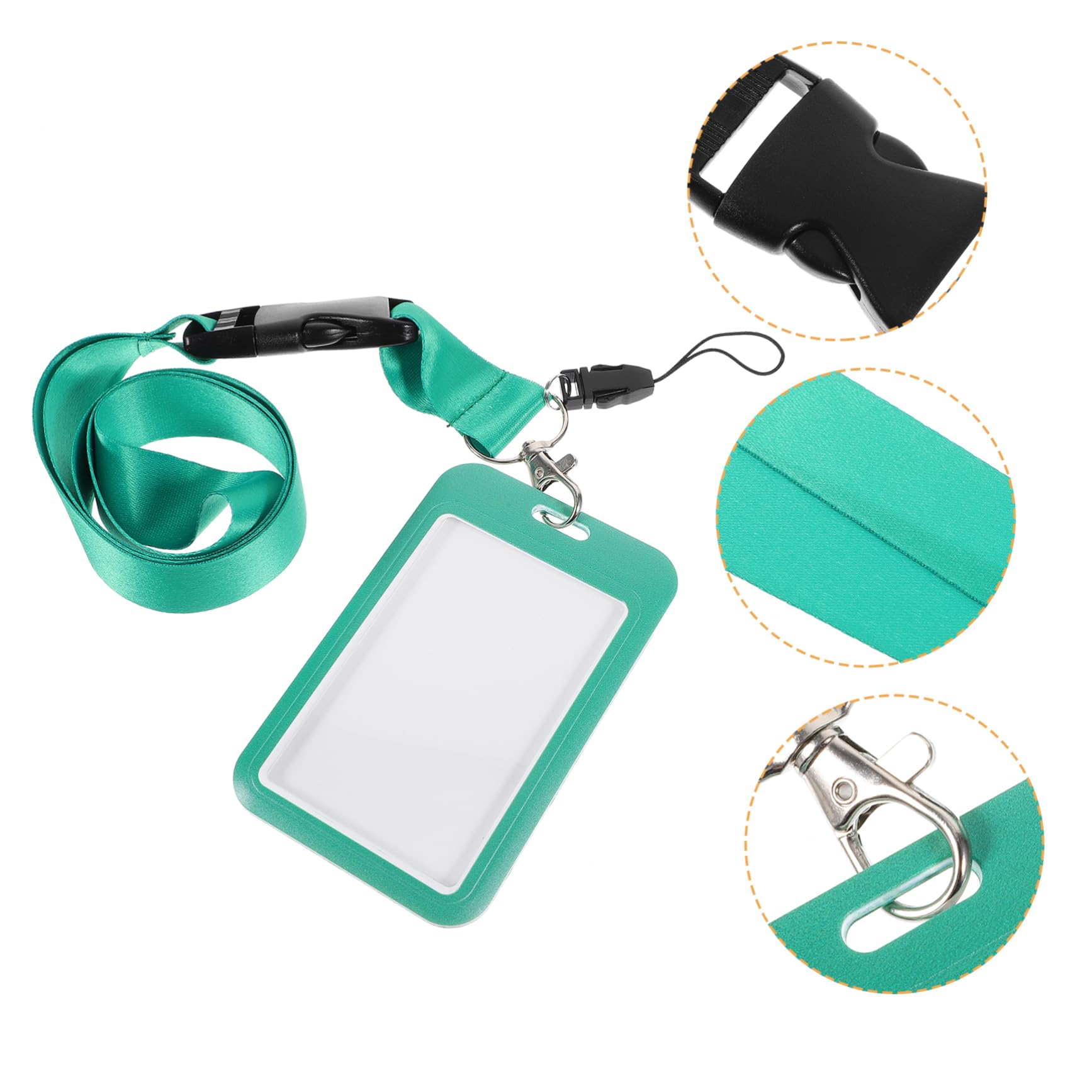 jojofuny 5 Pezzi Badge Id con Laccetto Regolabile Custodia per Poliestere Resistente Allusura Protezione per Carte Badge per Lavoro Scuola Design Versatile con Laccetto Staccabile