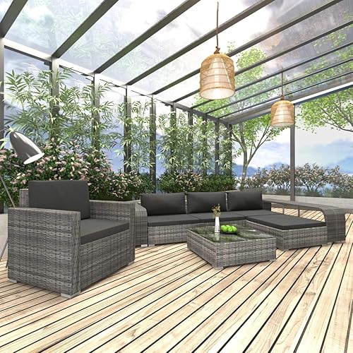 QZZCED Juego de 8 piezas para patio con cojines sofá al aire libre juego de bar de patio muebles modernos para exteriores banco de comedor con