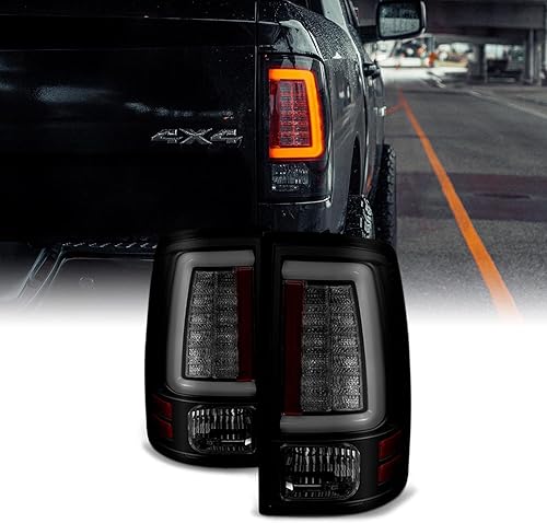 AKKON - Para Dodge Ram Pickup Truck 2009-2018, luz LED ahumada negra, Lube V2 luces traseras de freno trasero par de lámparas