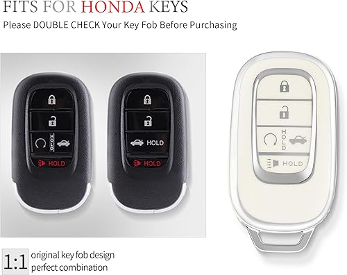 Miniatura 2 de OFFCURVE Funda especial para llave de automóvil Honda Civic Accord HR-V CR-V Pilot Sport SI EX EX-L Touring 5 botones protector de llave inteligente