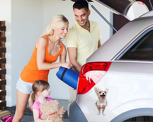 Miniatura 9 de Winston & Bear - Adhesivos 3D para perros, 2 unidades, diseño de Chihuahua feliz para pared, nevera, inodoro y mucho más, paquete al por menor,