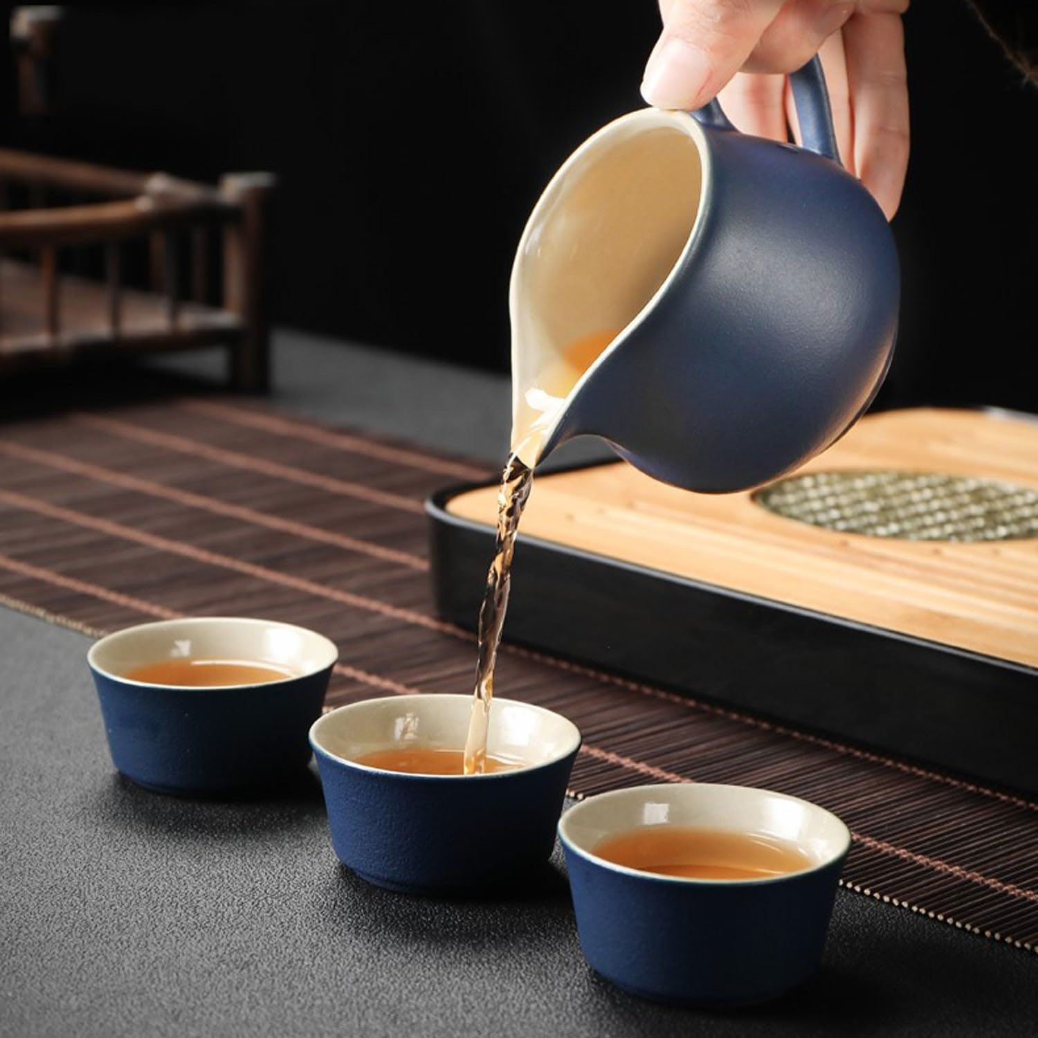 Service à thé, Service à thé pour Adultes, Service à thé Japonais, Service à thé Kung Fu pour Bureau Paresseux, Service à thé en céramique à Infusion Automatique