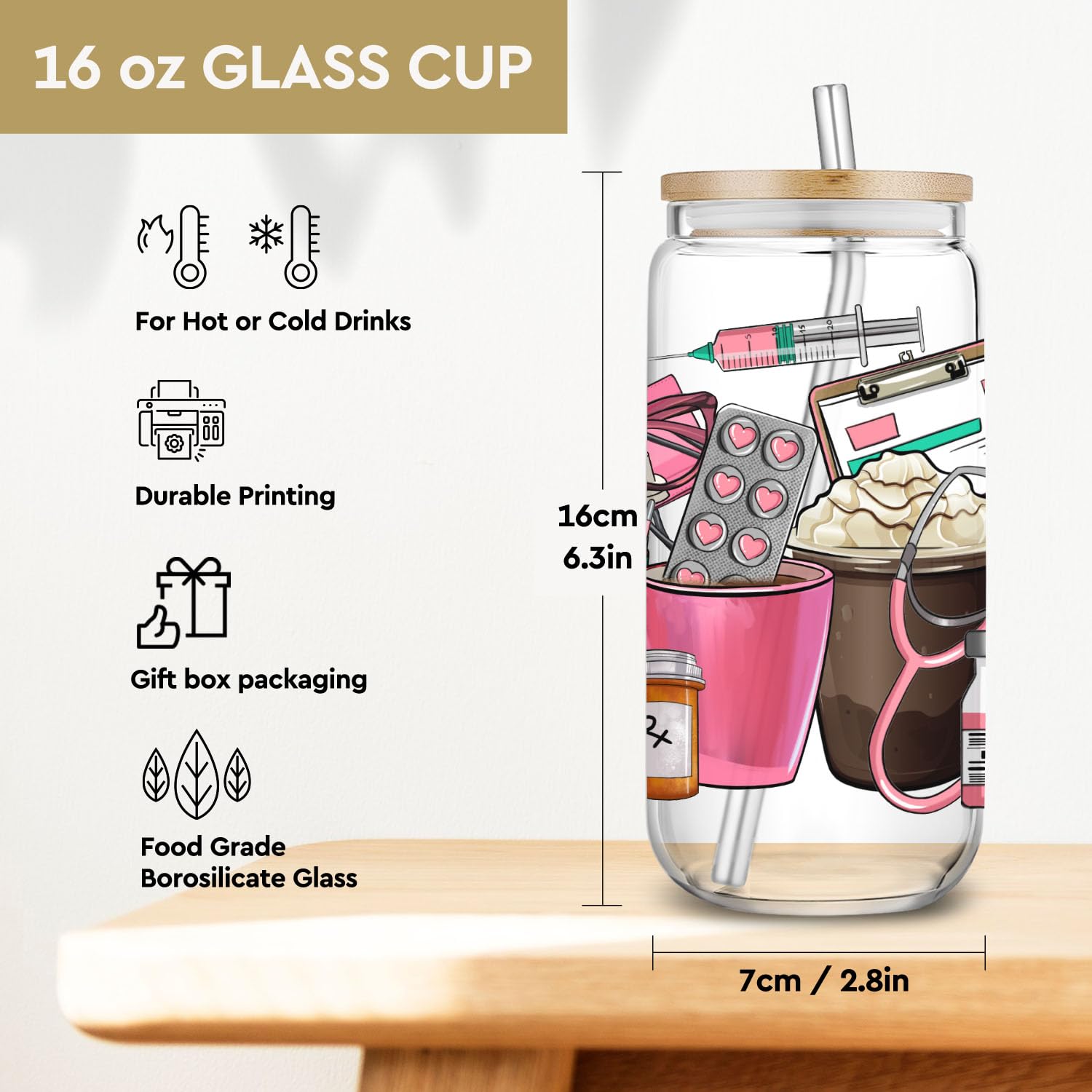 SEWSONG Est 2025 Nurses Drinking Cup Gifts for Women Labor and Delivery Nurse,Farewell Ice Coffee Pct Cup Gift for Coworker,Gifts for Nurse Graduation,Birthday,Doctors Day,Nurses Week-54