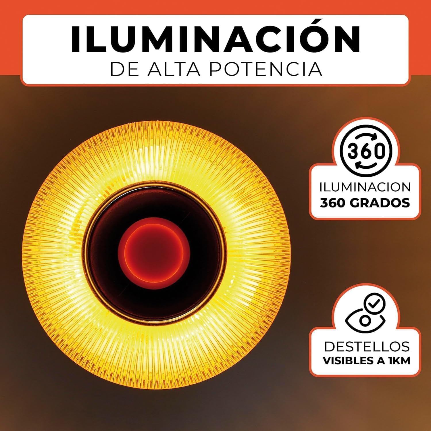 BALSAT Baliza V16 Homologada DGT 3.0 con Geolocalización, Luz LED Emergencia 360°, Base Magnética, Señalización Carretera, Amarillo (2)