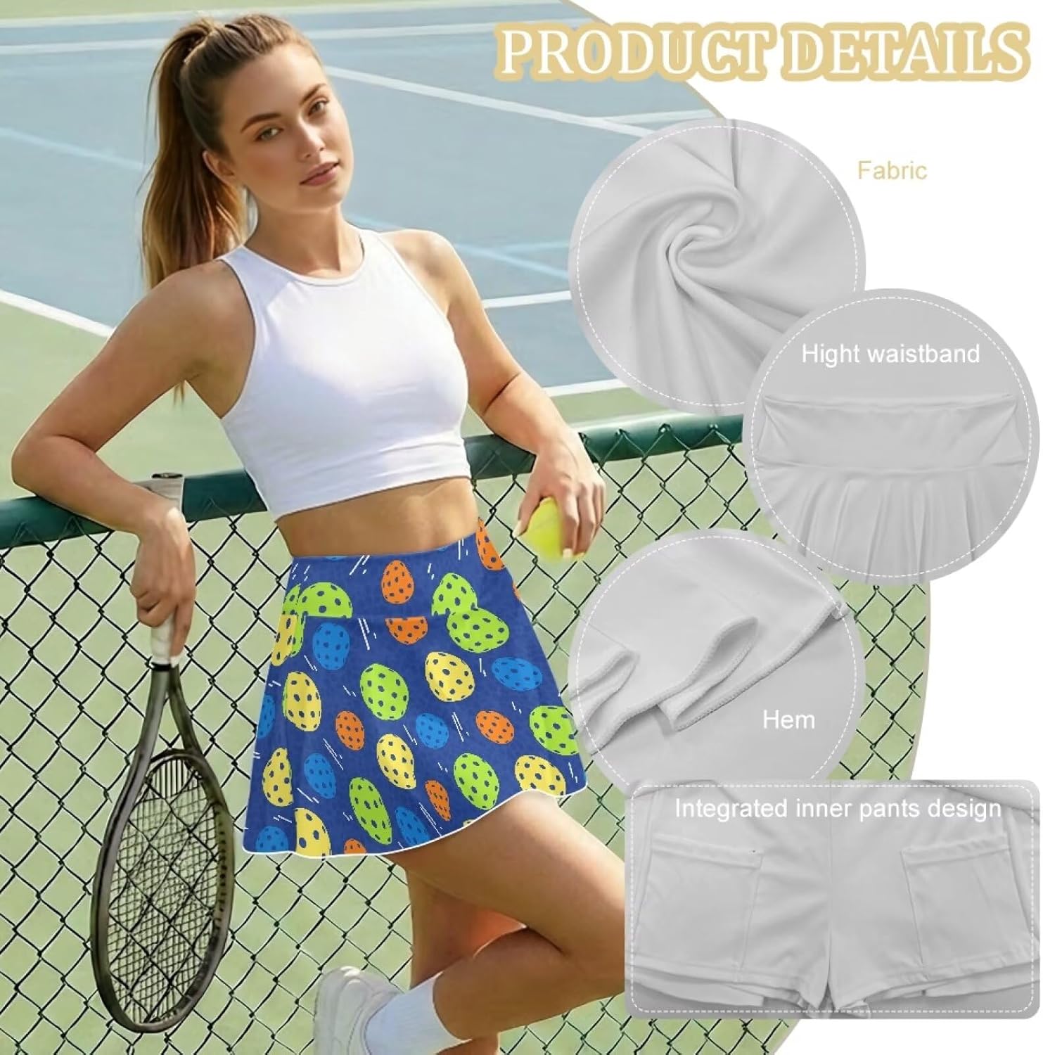 Tennis Skirts for Women High Waisted Pleated Athletic Golf Skorts with Pockets & Shorts for Running Workout S-2XL - Image 6