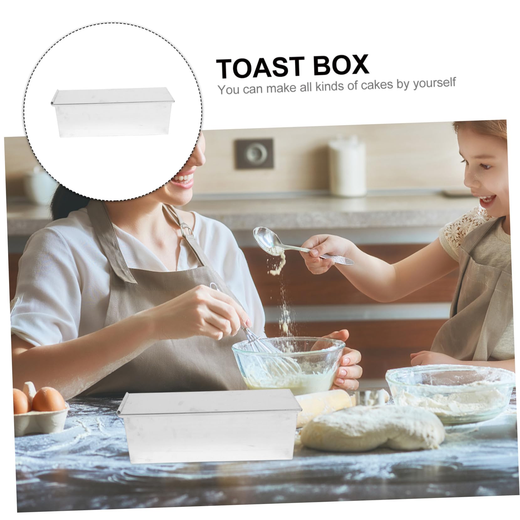 ULTECHNOVO Toastform mit Deckel Antihaftbeschichtung für Kuchen Toast und Brot Gute Wärmeleitung Einfache Reinigung Robust und Langlebig