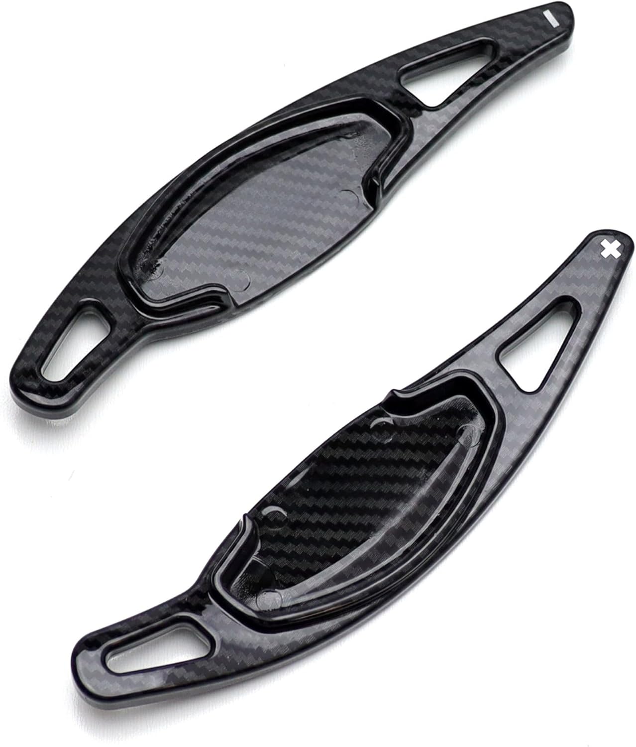 iJDMTOY Twill-Weave Carbon Fiber Pattern/Style Large Paddle Extensions Compatible with Honda 2022-up Civic, 2023-up Accord, CR-V, Acura Integra