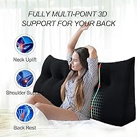 Vista 2 de Almohada de cuña de lectura triangular Queen, cojín de respaldo para cabecero reclinable, almohada de lectura, cojín triangular para posicionamiento