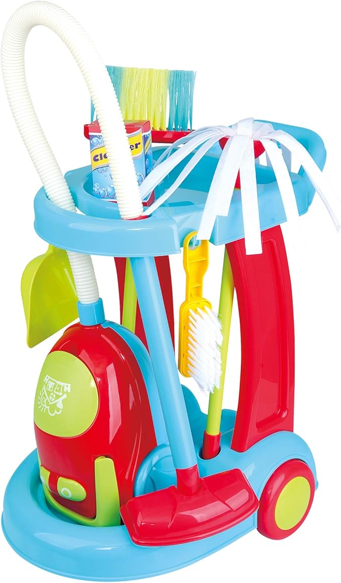 Kids Cleaning Trolley Toy Set Simulation House Cleaning Tool Playset