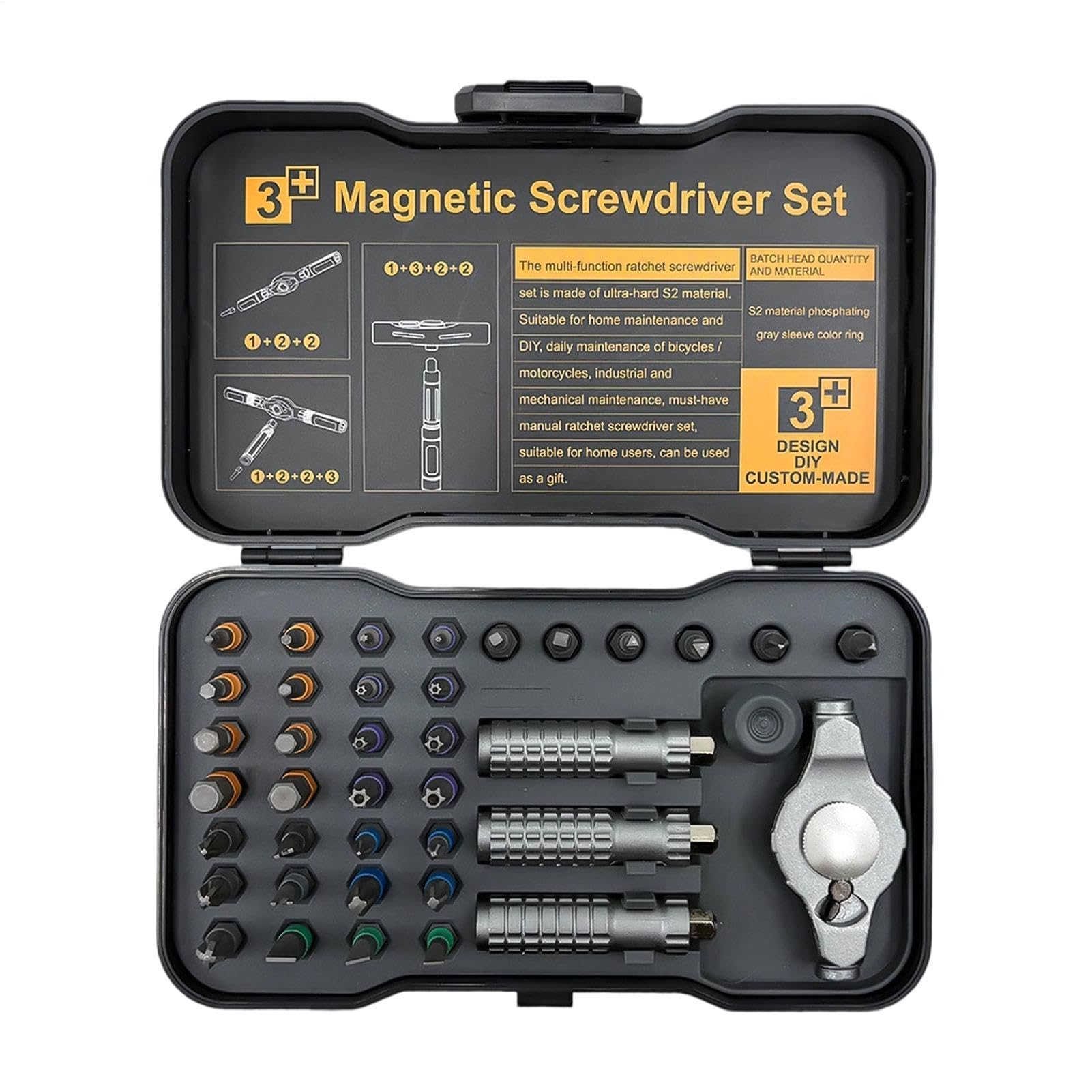 Magnetischer Ratschenschraubendreher-Set, 39-in-1-Magnetwerkzeug