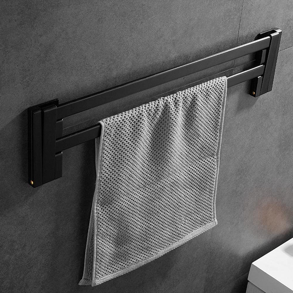 Porte-serviettes sans perçage étagère à serviettes alu suspendue pour rangement salle de bains