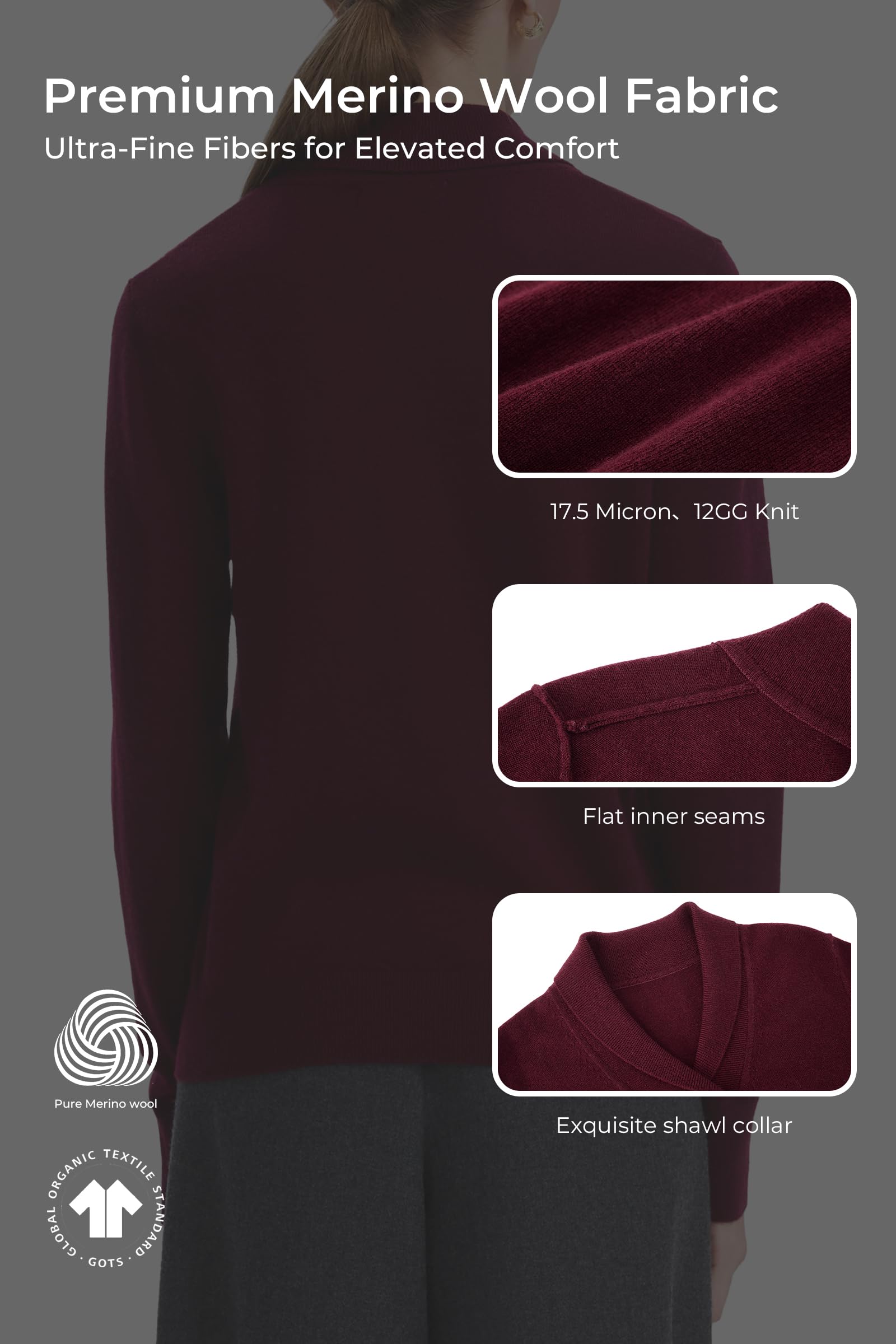 Maglione Donna Lana Merino Collo a Revers