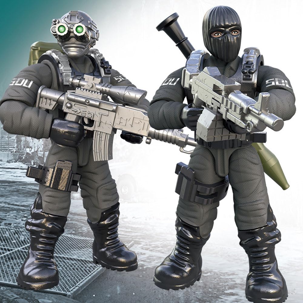 Naniutoy Special Forces Mini Military Action Figure with Weapons