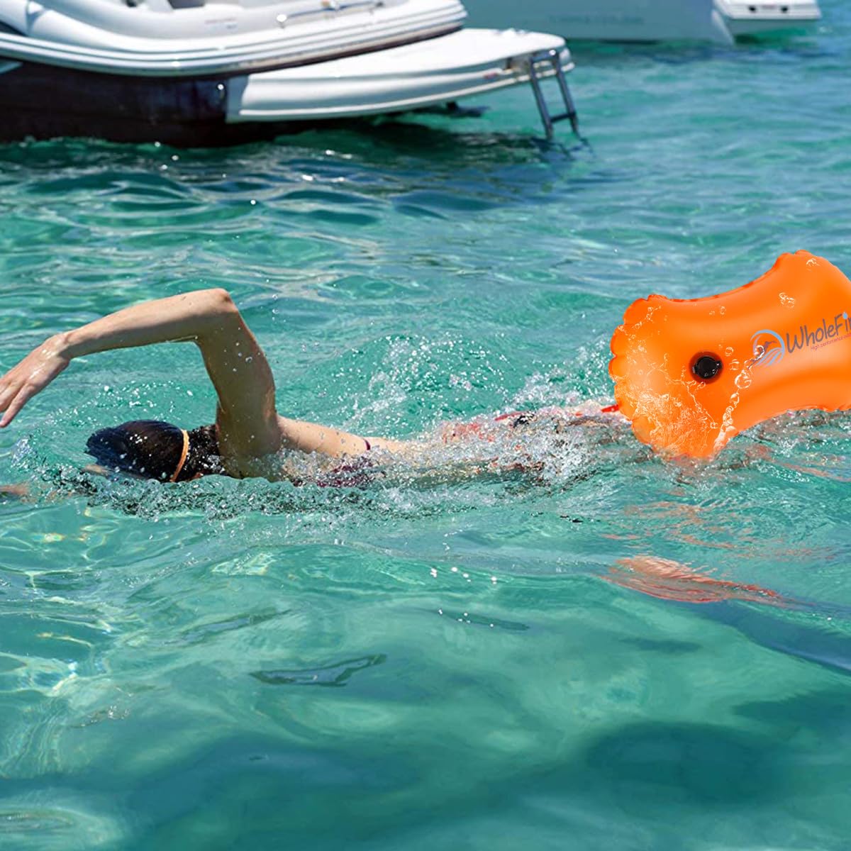 BOOSTEADY Boa Da Nuoto Con Cintura Regolabile - Per Acque Libere, Triathlon, Kayak, Arancione - Foto 6