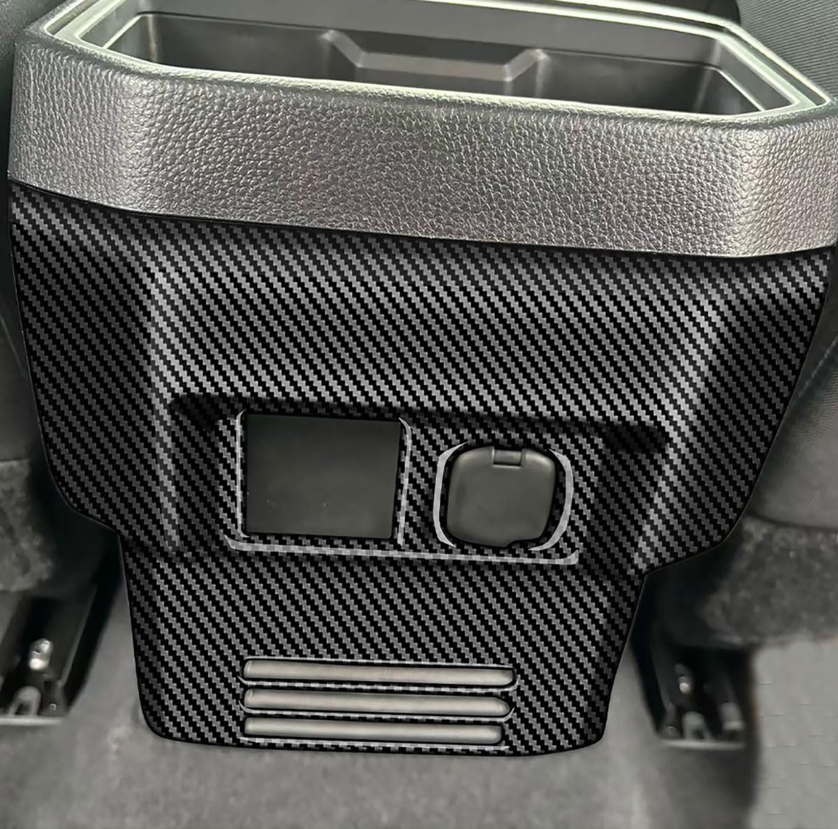 Car Accessories Compatible with Toyota Tacoma 2024 2025 2026 Interior Rear Air Vent Outlet Panel Anti Kick Cover Trim ABS 1PC(Carbon Fiber Style)