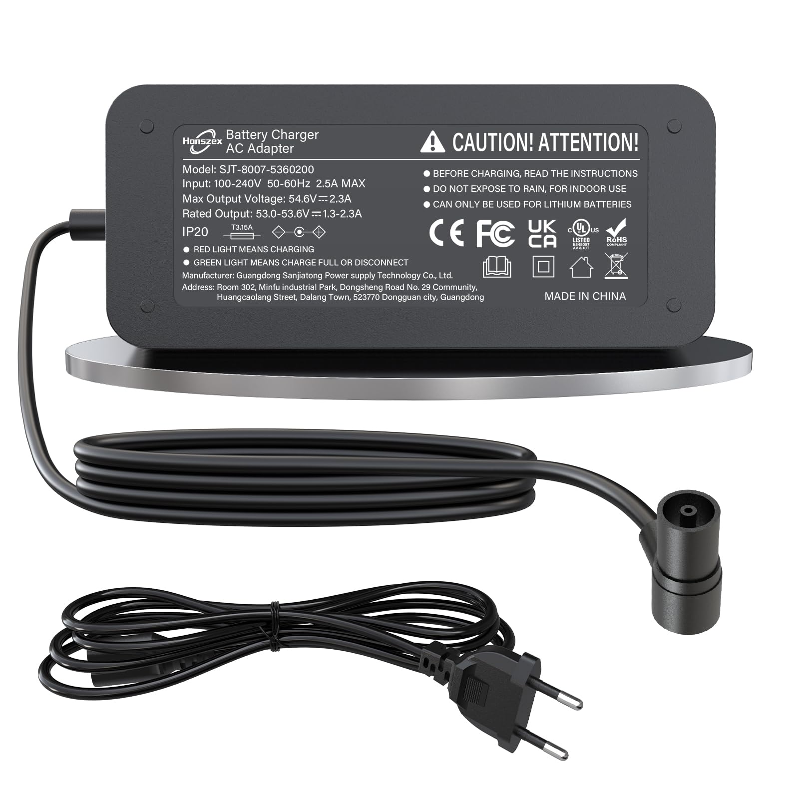 Honszex Cargador Patinete Xiaomi 4 Ultra, 4 Pro 2nd Gen, 5, 5 Pro, Cargador Patinete Electrico 54.6V, Cargadores Rápido de 144W